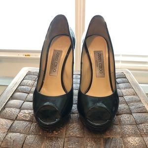 Designer Shoes, patent leather, peep toe, pumps